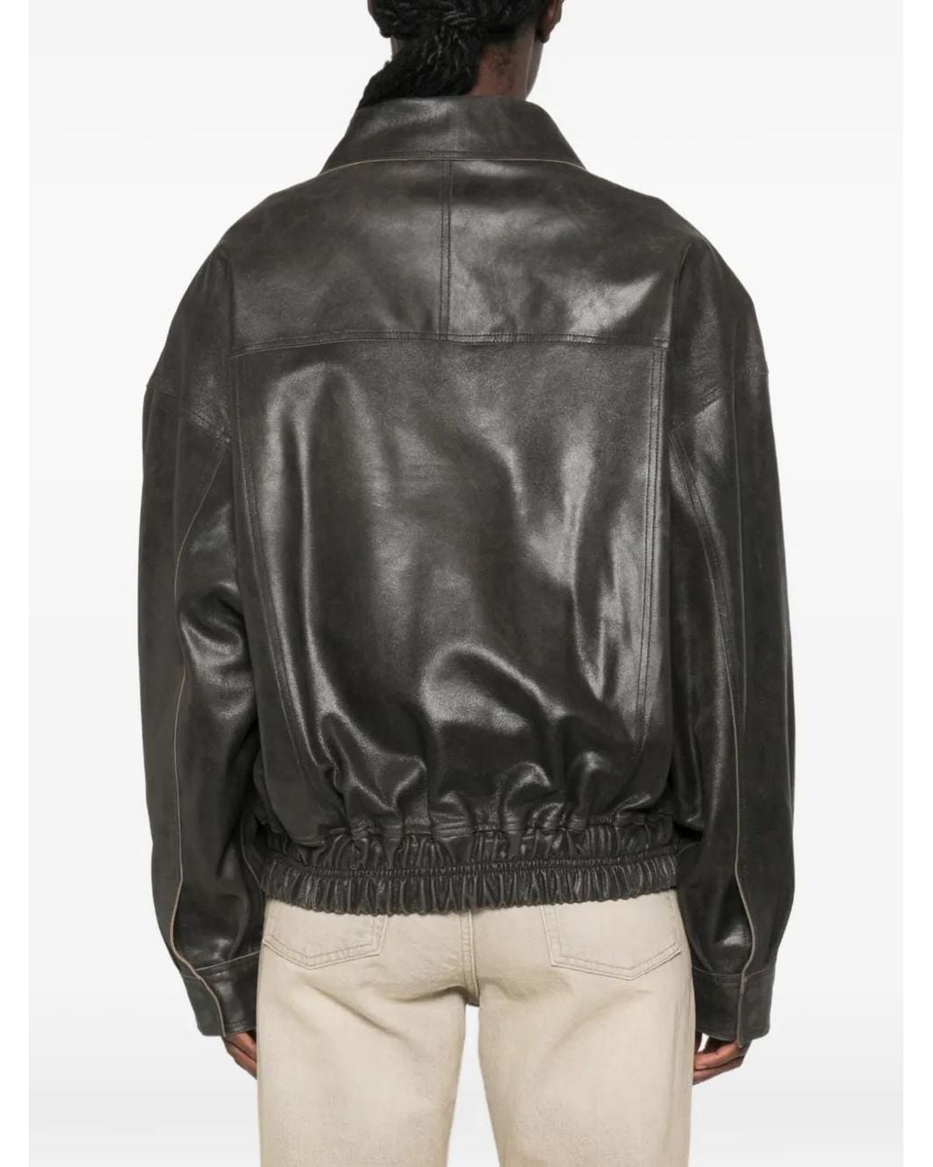 Alysi Black Heavy Leather Jacket