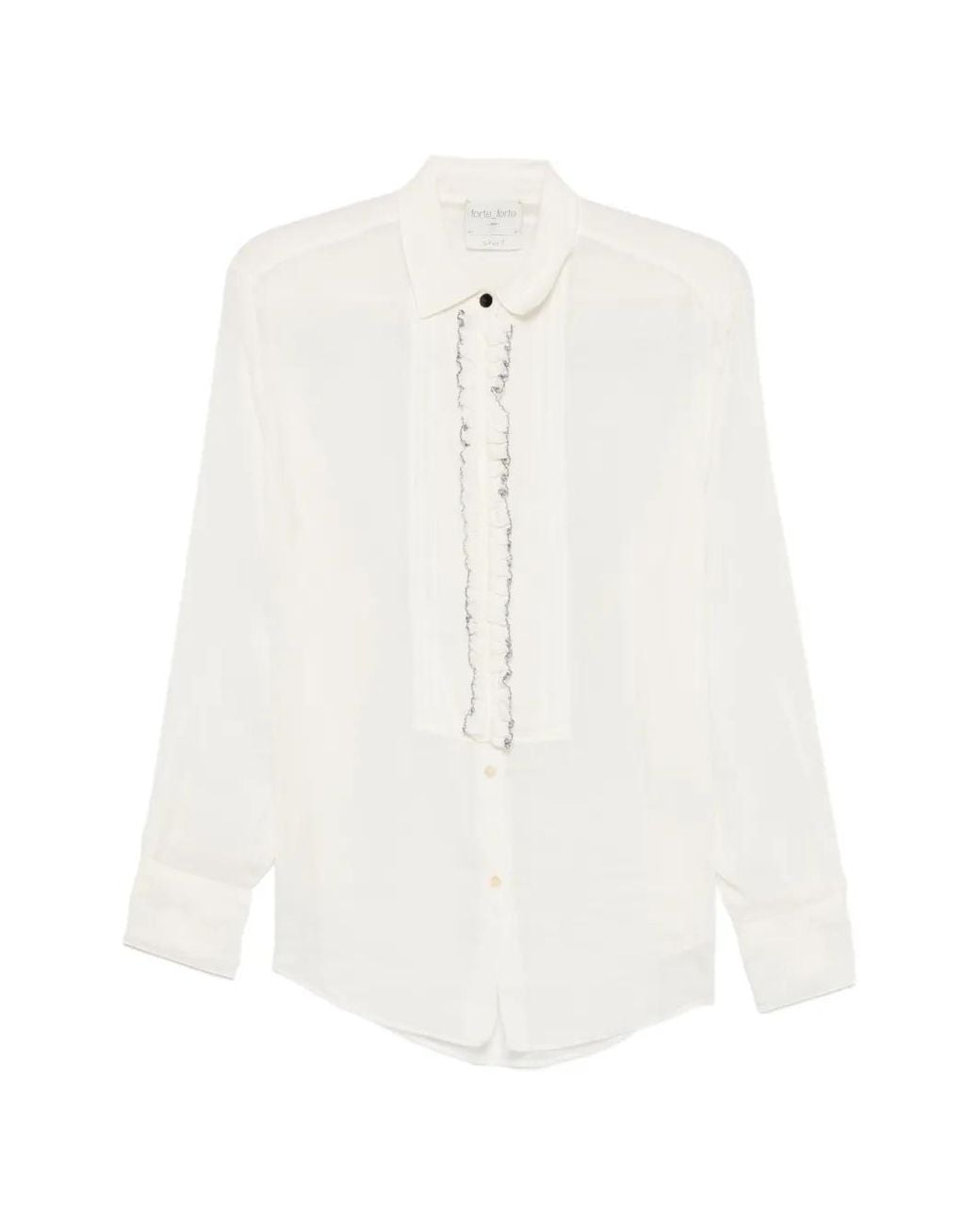 Forte_forte White Ruffle-Trim Shirt