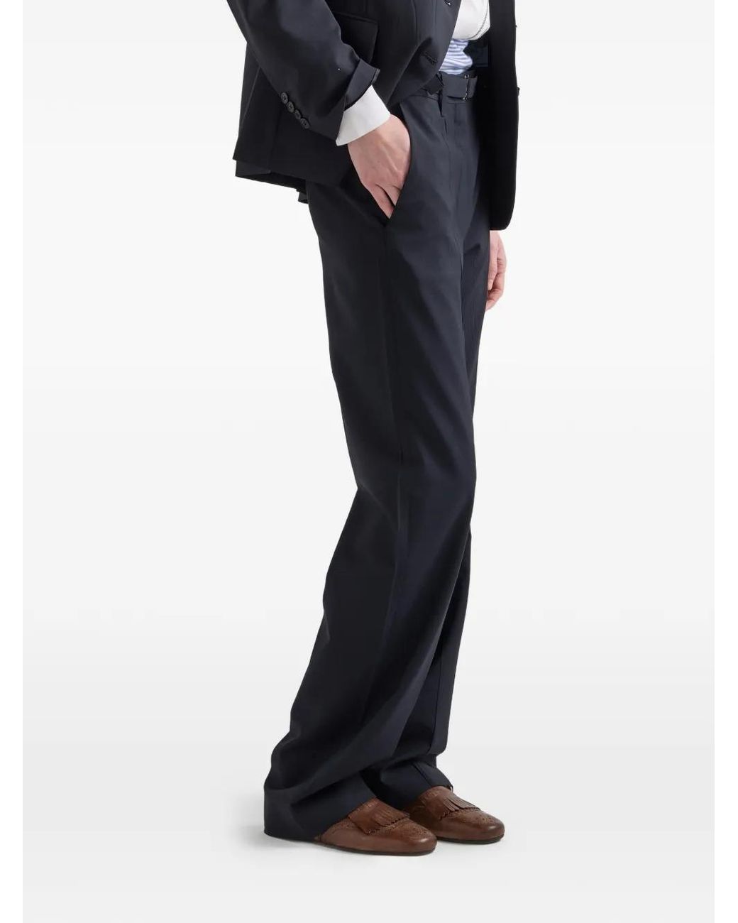 Prada Blue Wool Pants