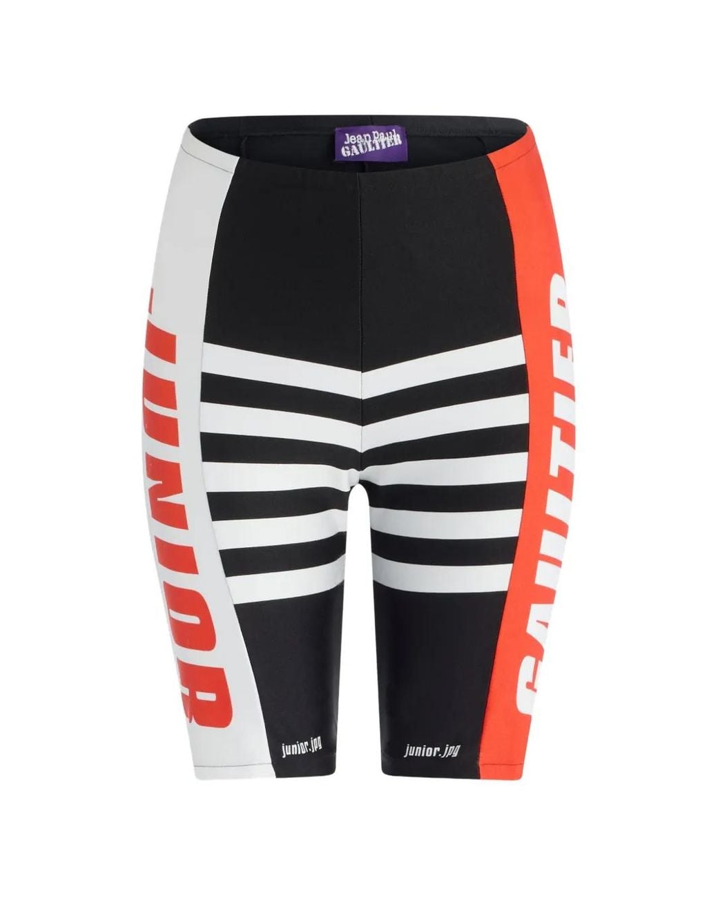Jean Paul Gaultier Black Junior Gaultier Cycling-Printed Stretch Shorts