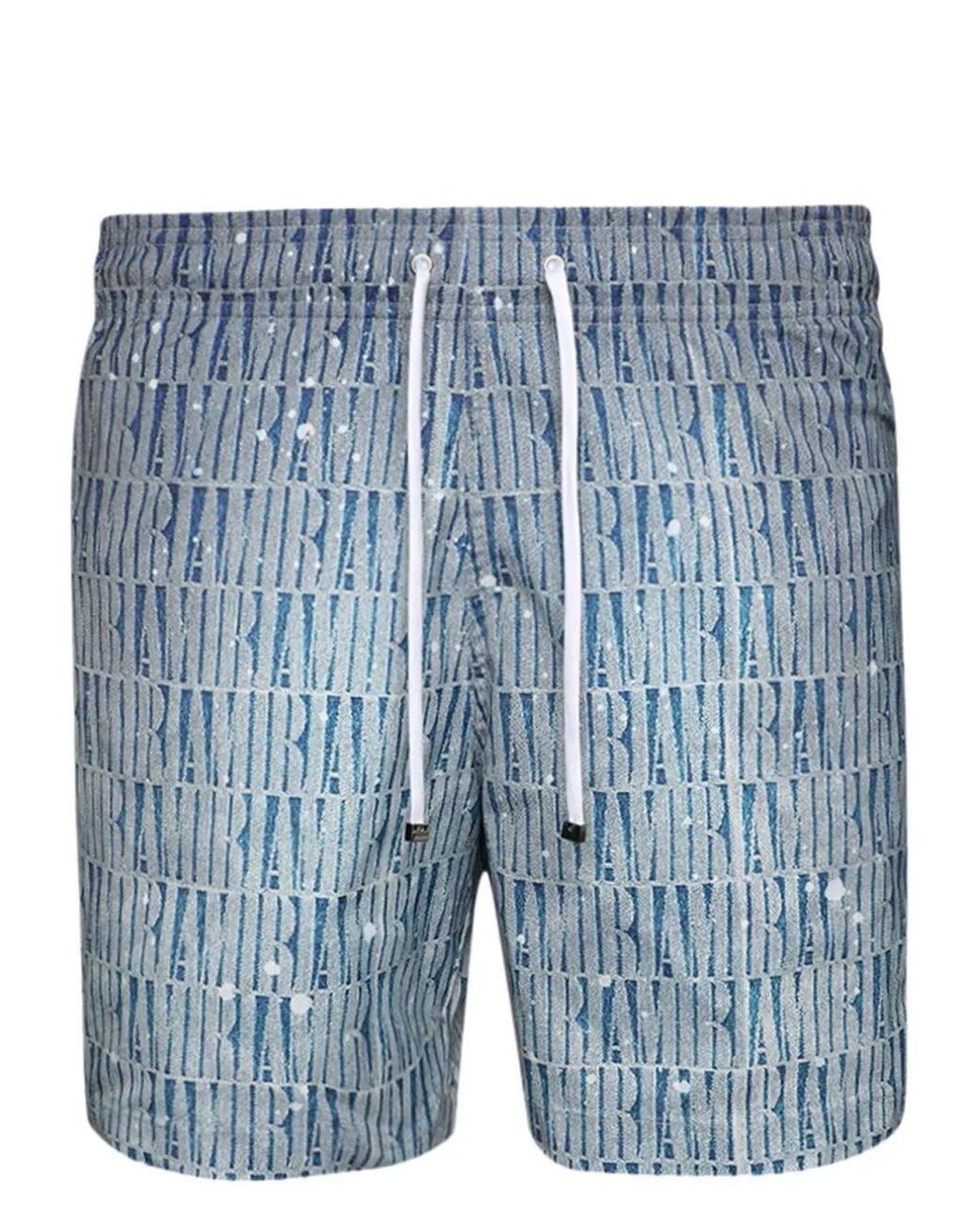 Amiri Blue Logo-Print Gradient-Effect Swim Shorts for men