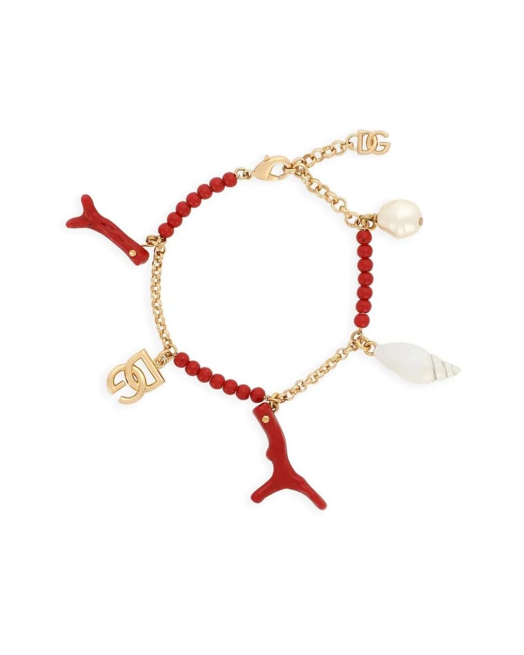 Dolce & Gabbana Metallic Dg-Charm Chain Bracelet