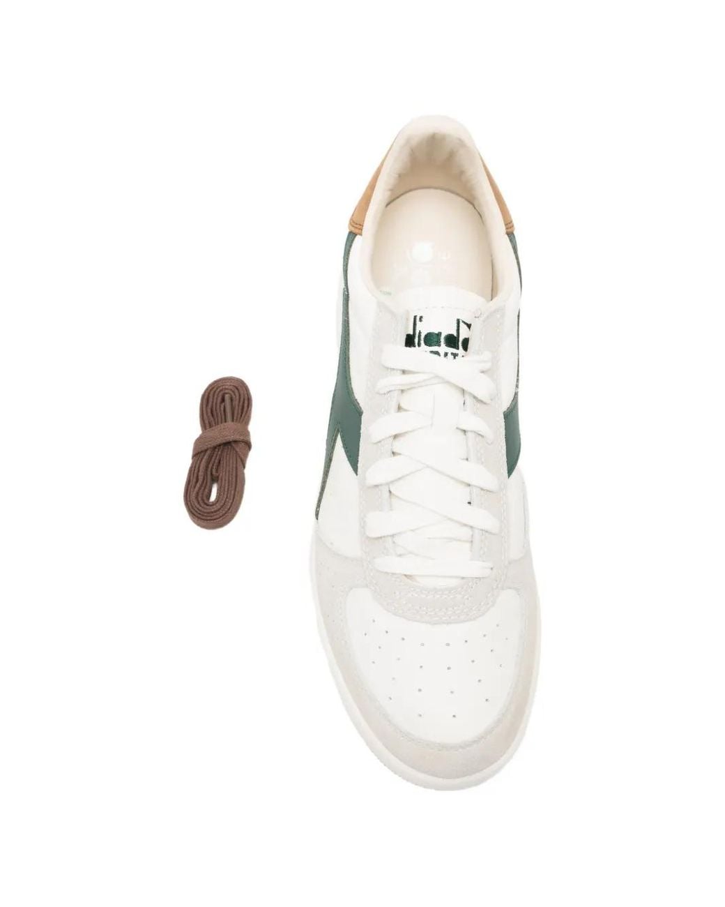 Diadora B. Elite Sporty Perforated Panelled Sneakers in White for Men ...