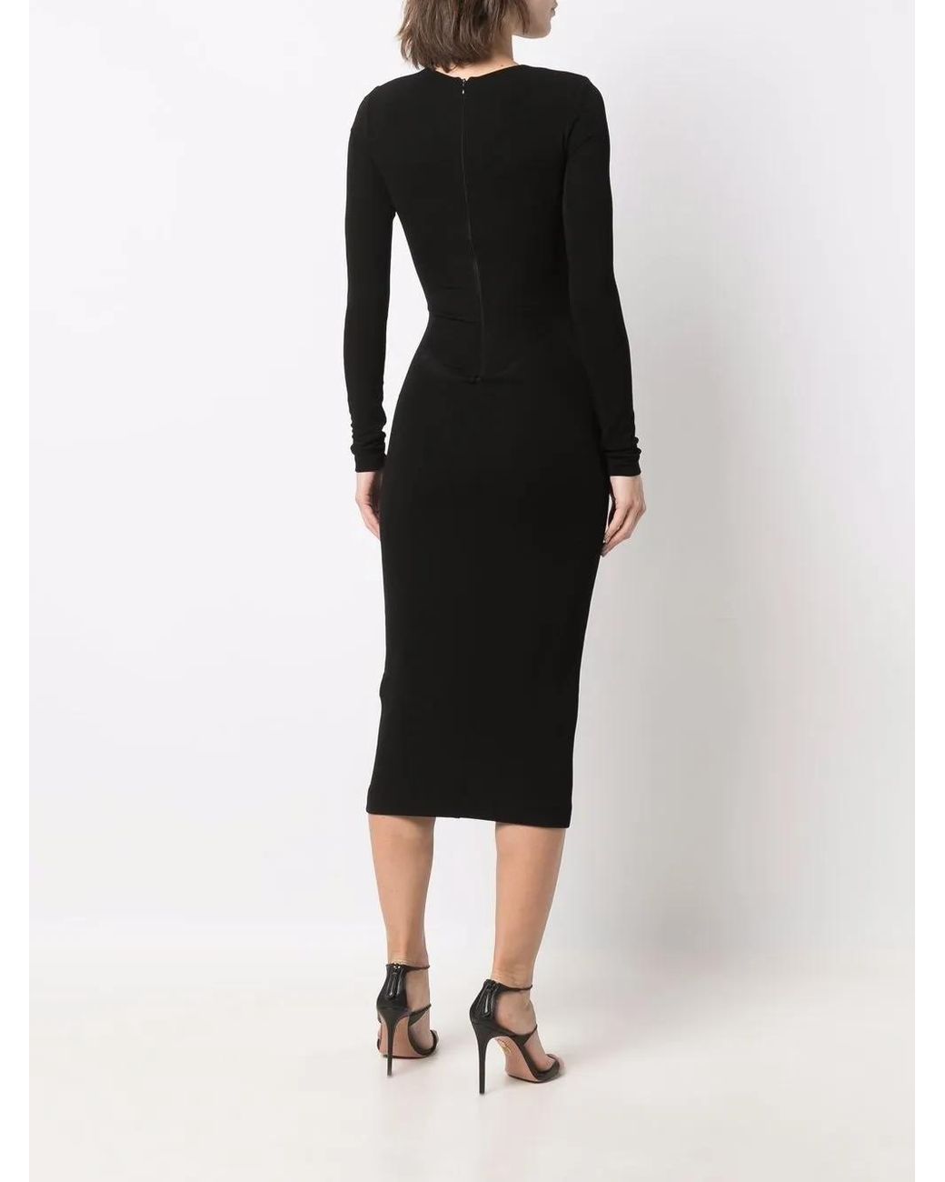 DSquared² Black Cut-Out Pencil Midi Dress