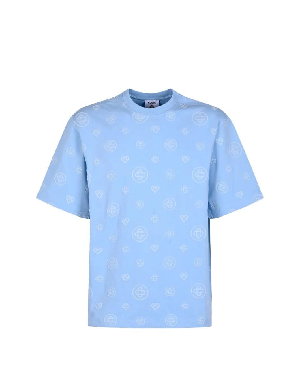 Casablanca Blue Monogram Short-Sleeve T-Shirt for men