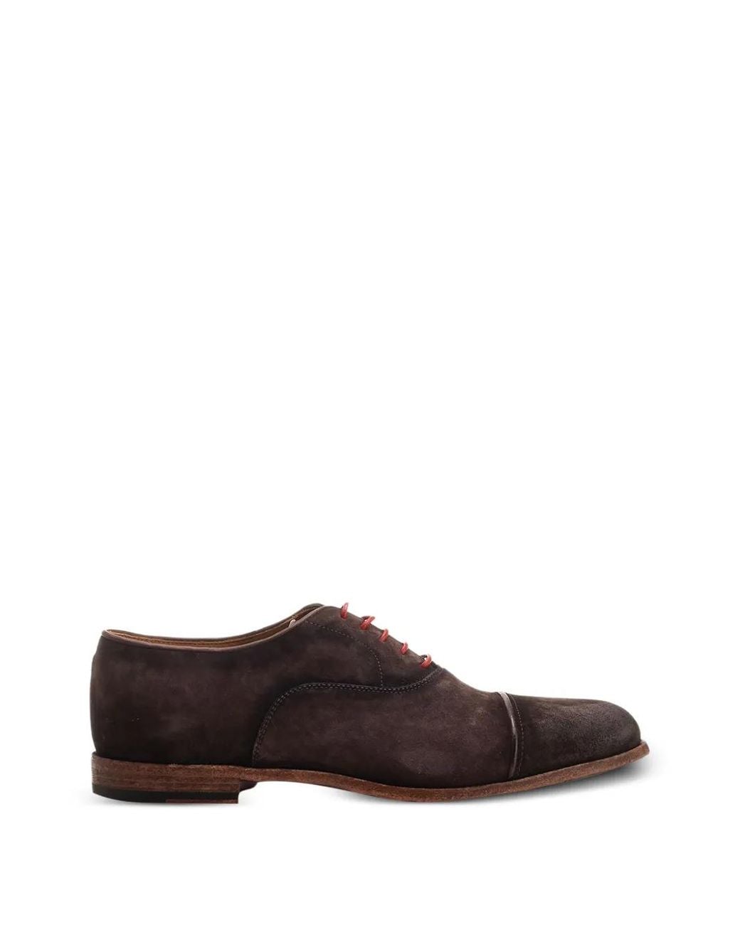 Corvari Brown Cap-Toe Suede Derby Shoes for men