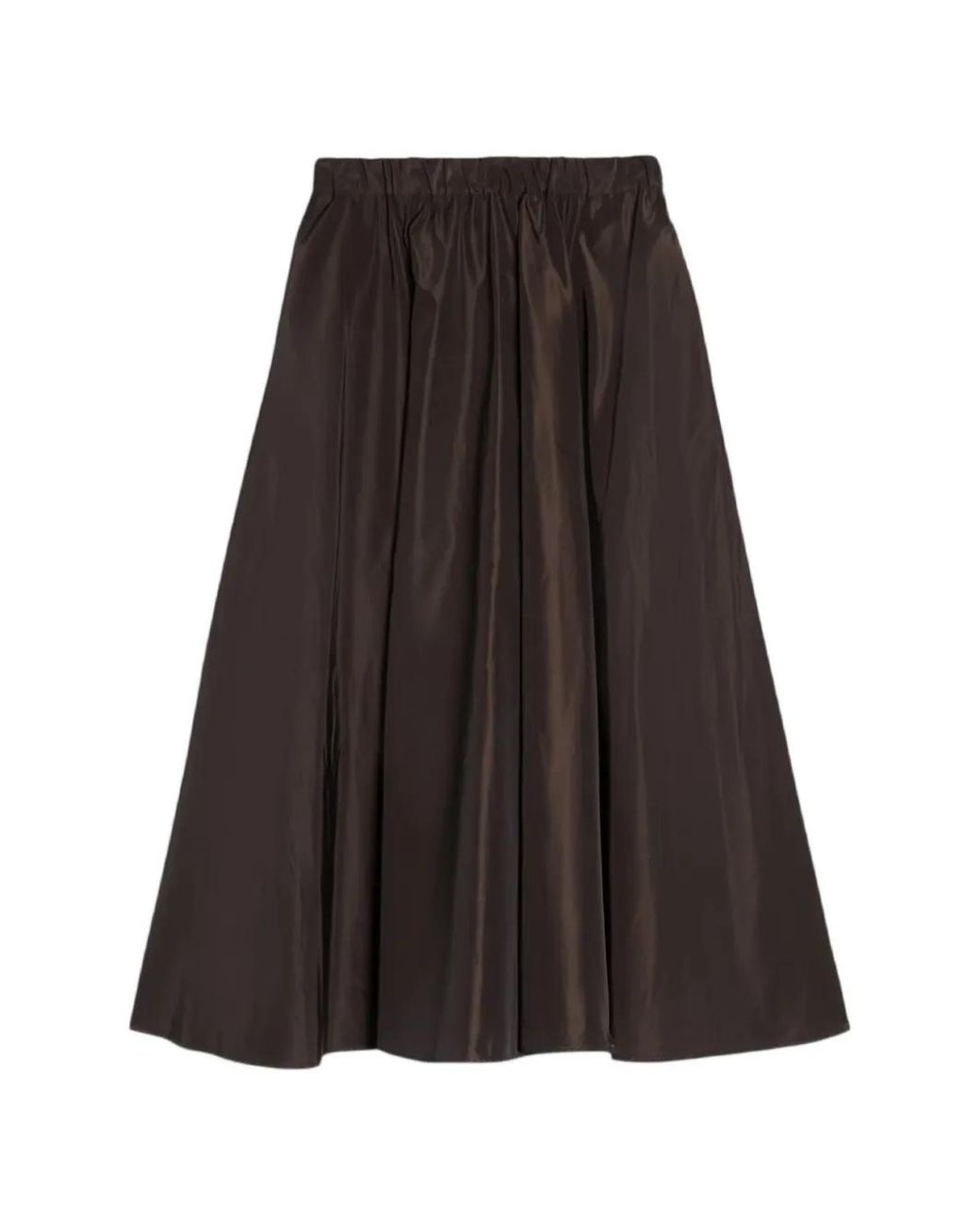 Aspesi Brown Elasticated-Waistband Midi Skirt