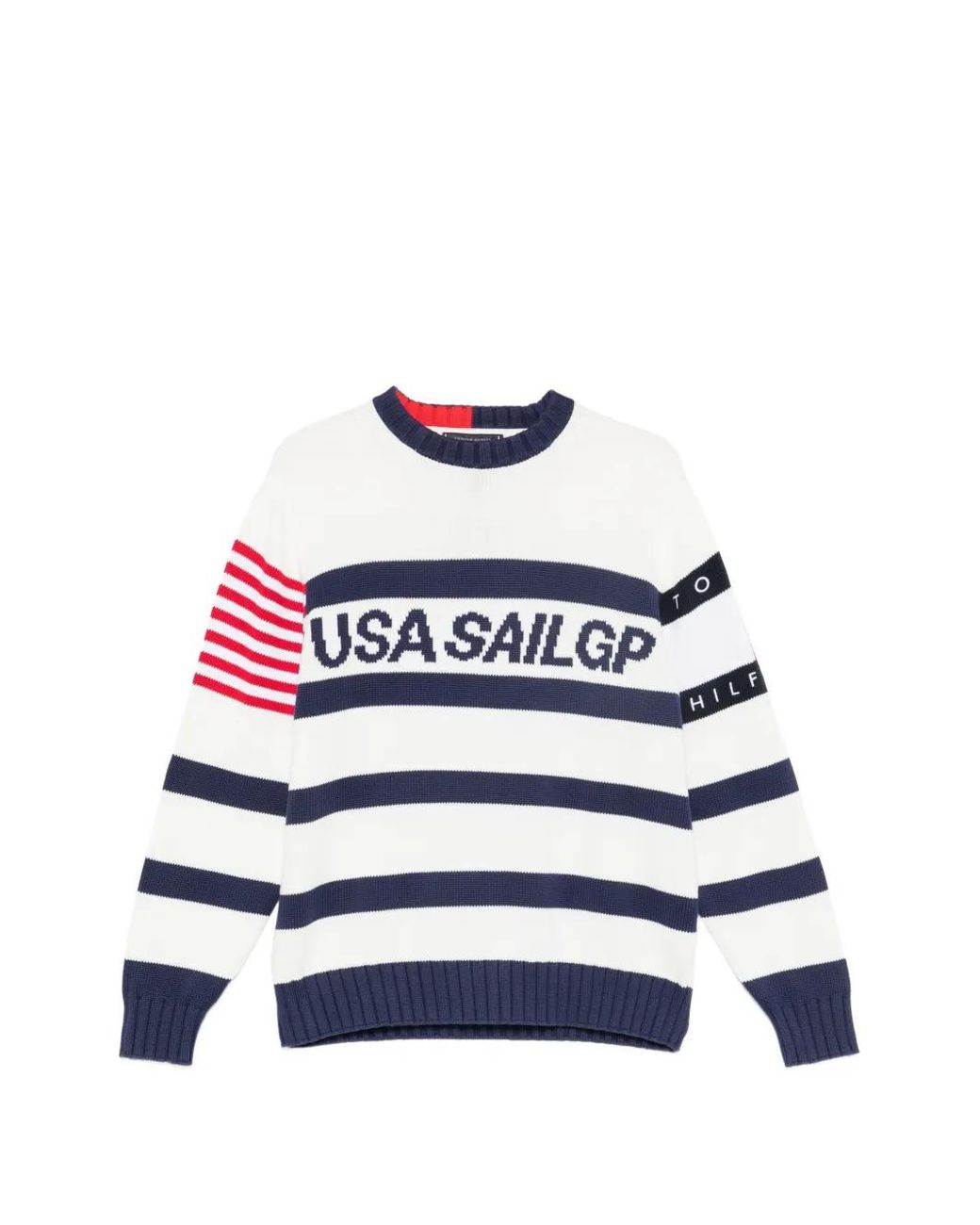 Tommy Hilfiger White Striped Sweater for men