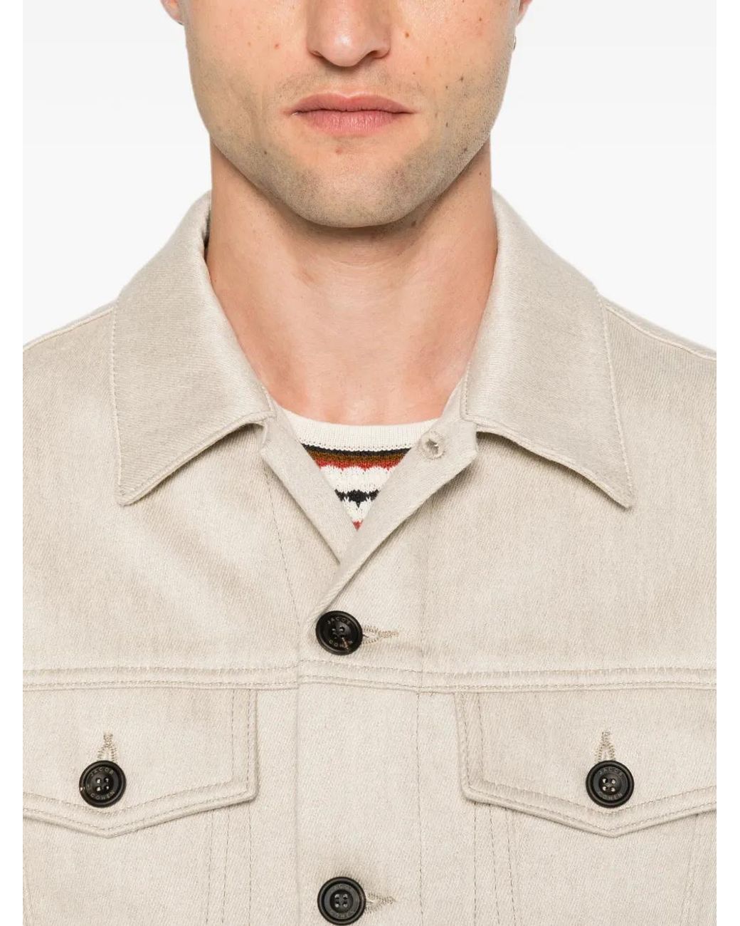 Jacob Cohen Natural Twill Trucker Jacket for men