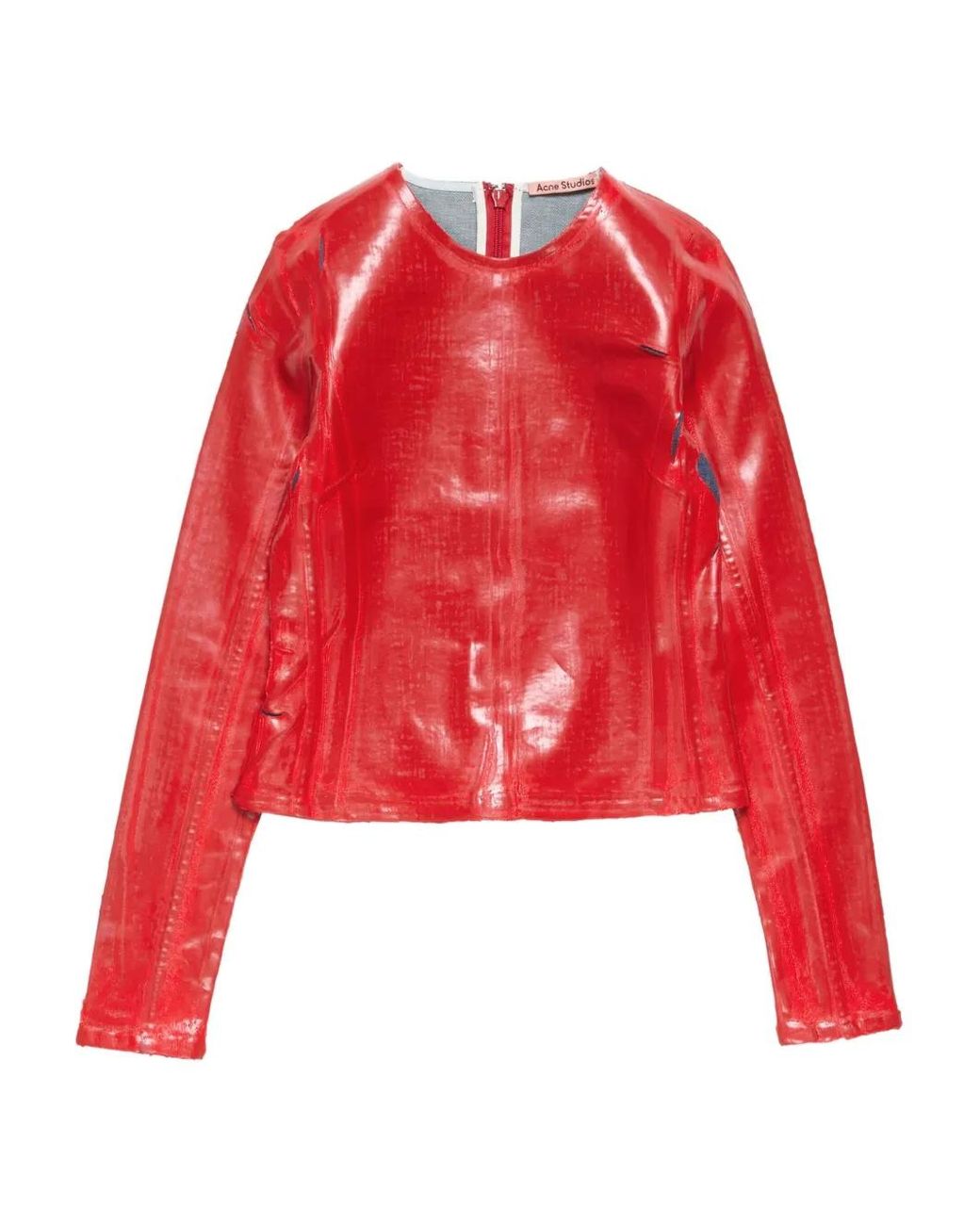 Acne Red Long-Sleeve Zipped Top