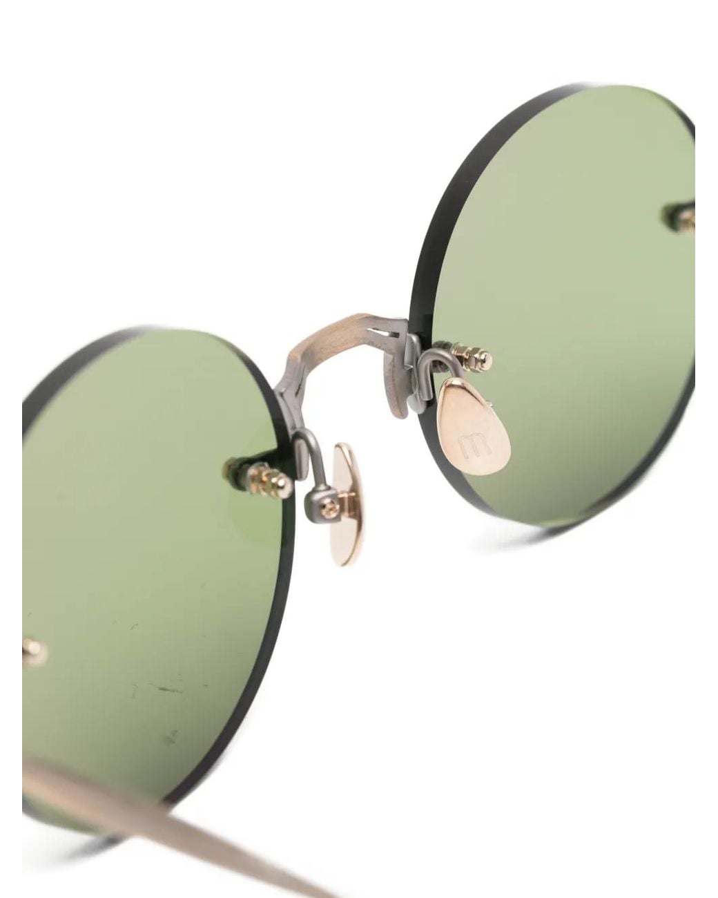 Matsuda Green Rimless Round-Frame Sunglasses