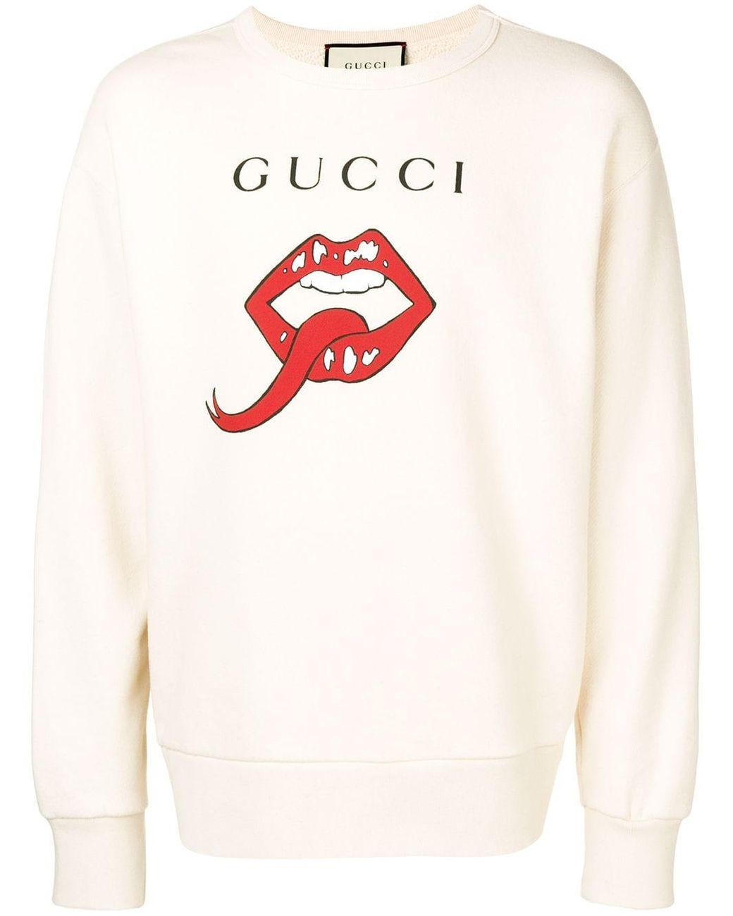 Gucci Mouth Print Sweatshirt in White for Men | Lyst