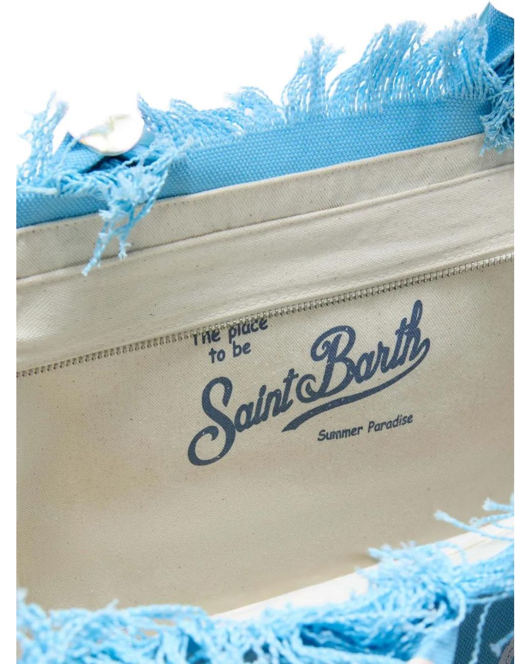 Mc2 Saint Barth Blue Canvas Vanity Regular Bag With Removable Twill