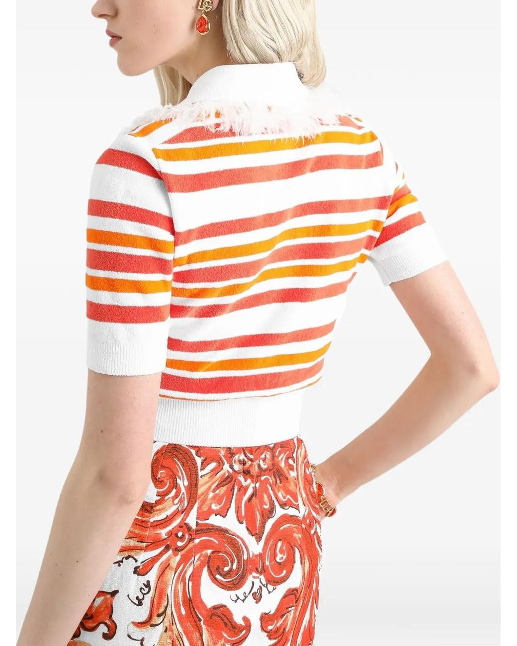 Dolce & Gabbana Orange Polo Shirt Pullover