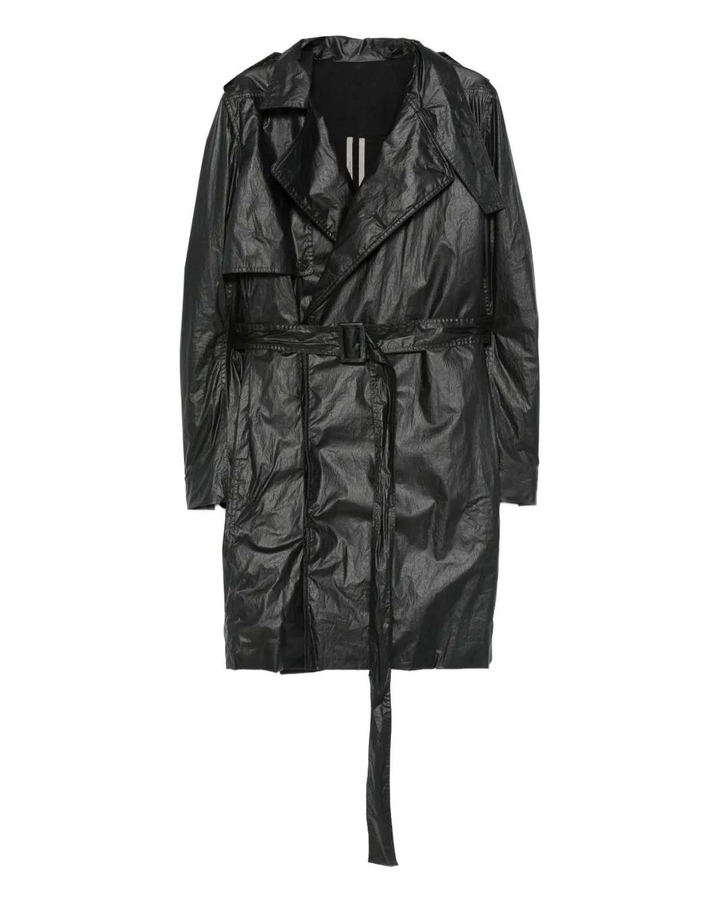 Rick Owens Black Belted Coat for men