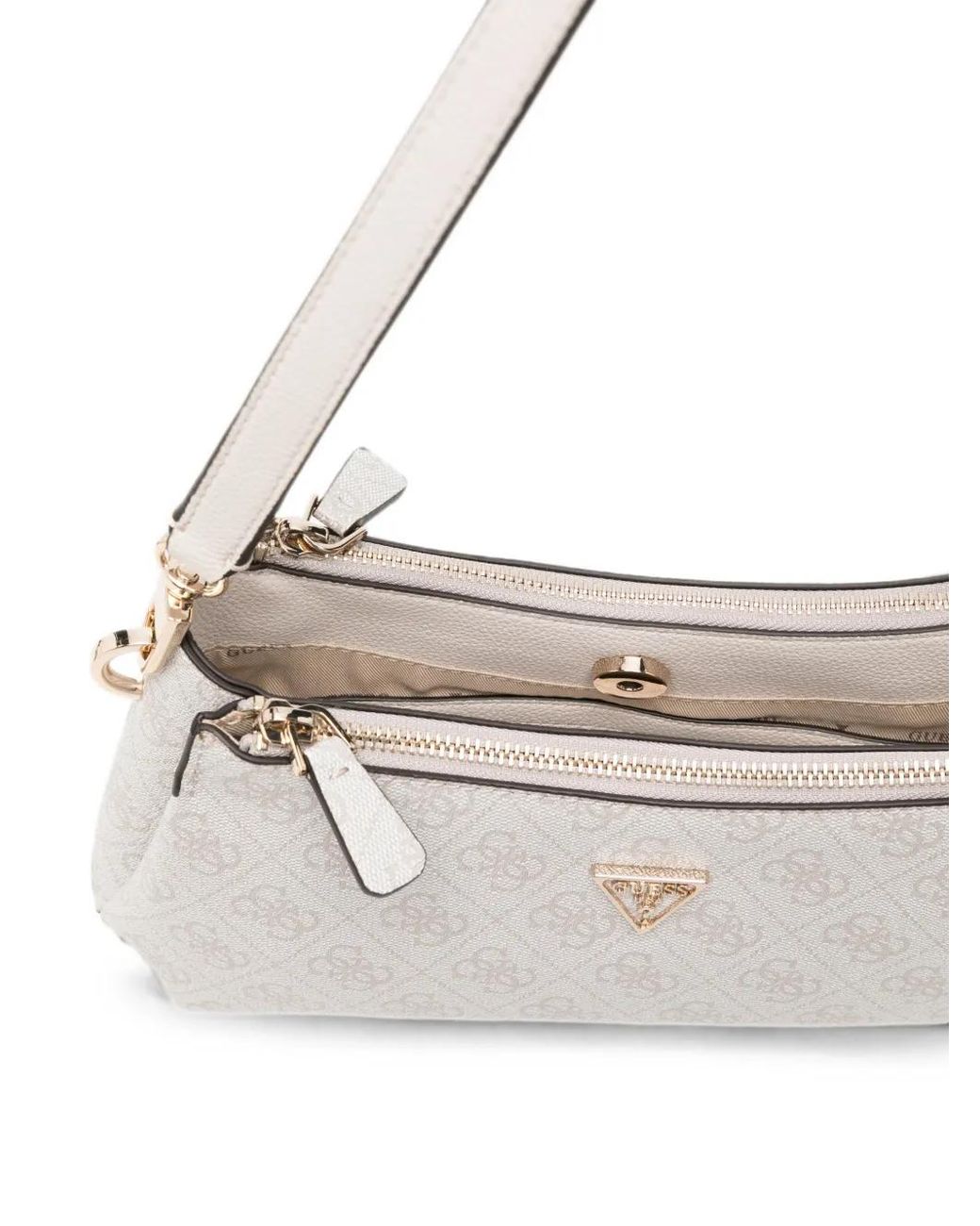 Guess White Noelle 4G Logo Mini Crossbody