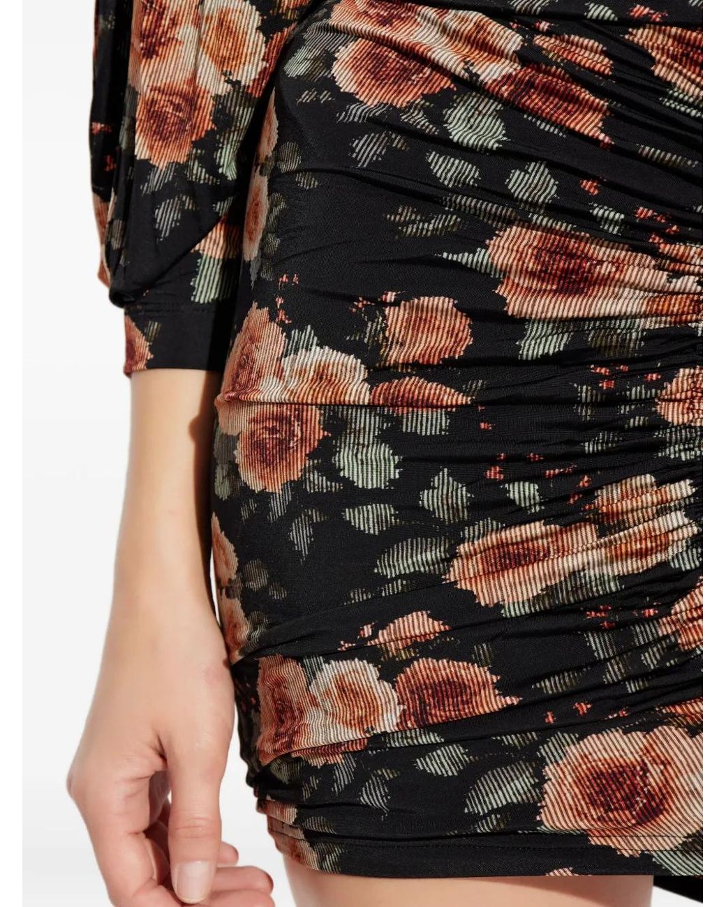 IRO Black Ruched Floral Skirt