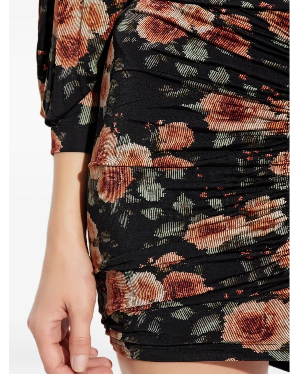 IRO Black Ruched Floral Skirt