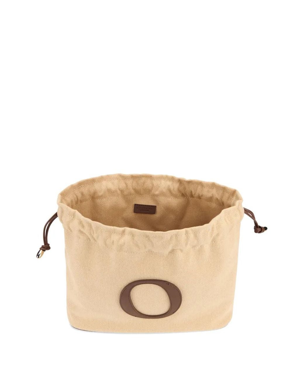 Orciani Natural Logo-Patch Drawstring Tote Bag