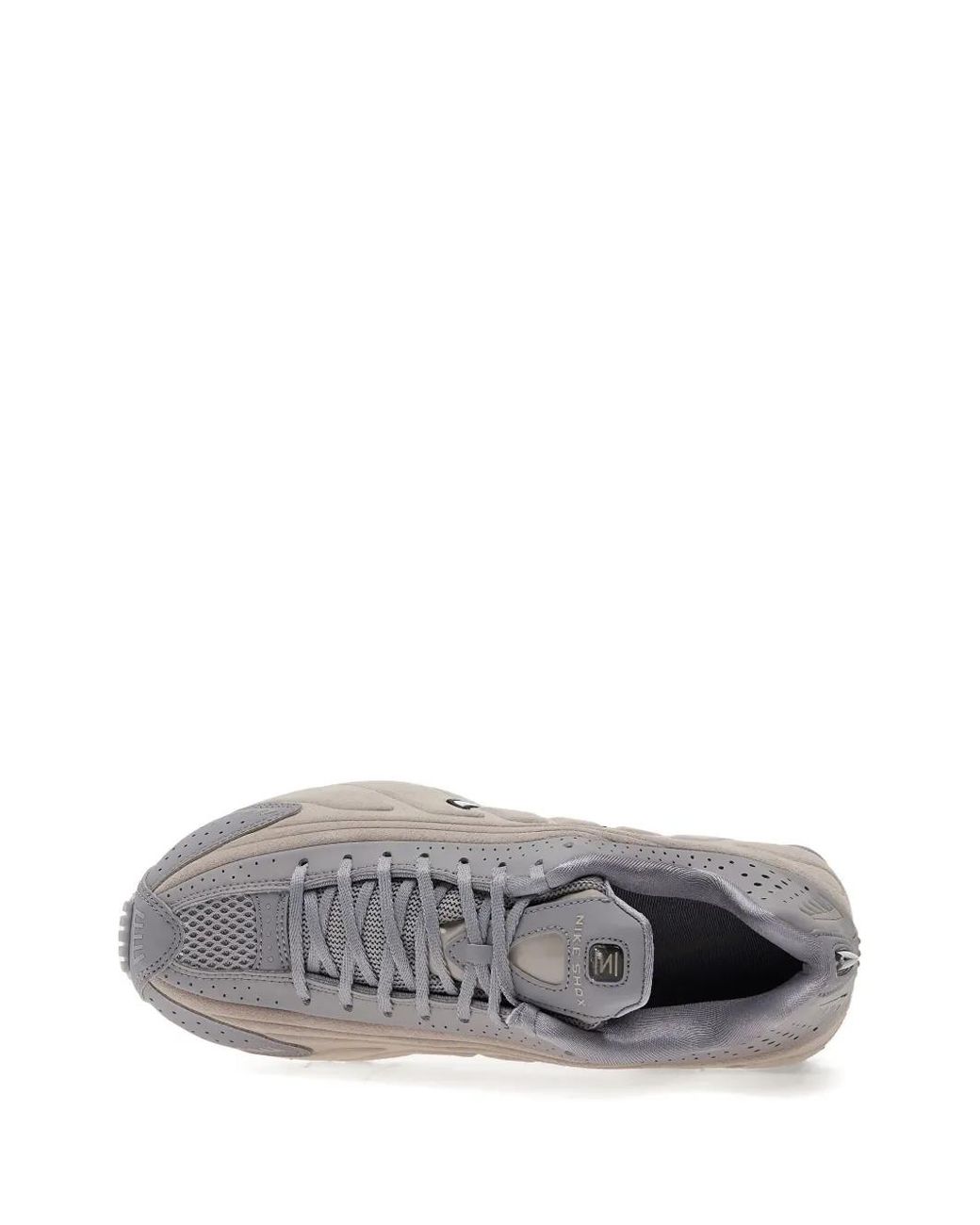 Nike Gray Shox R4 Lace-Up Sneakers