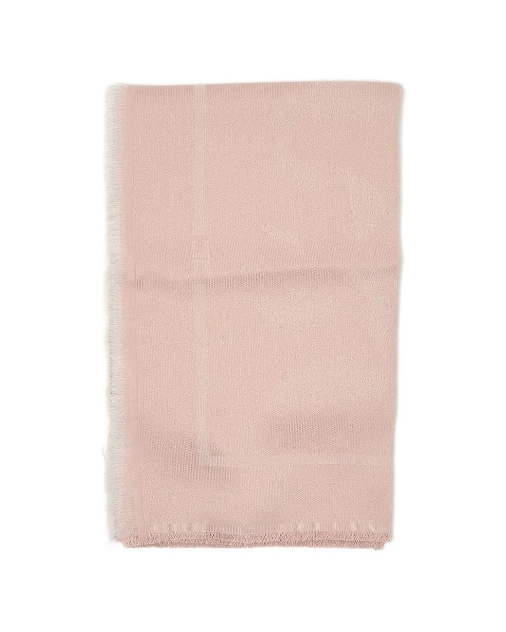 Elisabetta Franchi Pink Feather-Themed Lurex Foulard Scarf