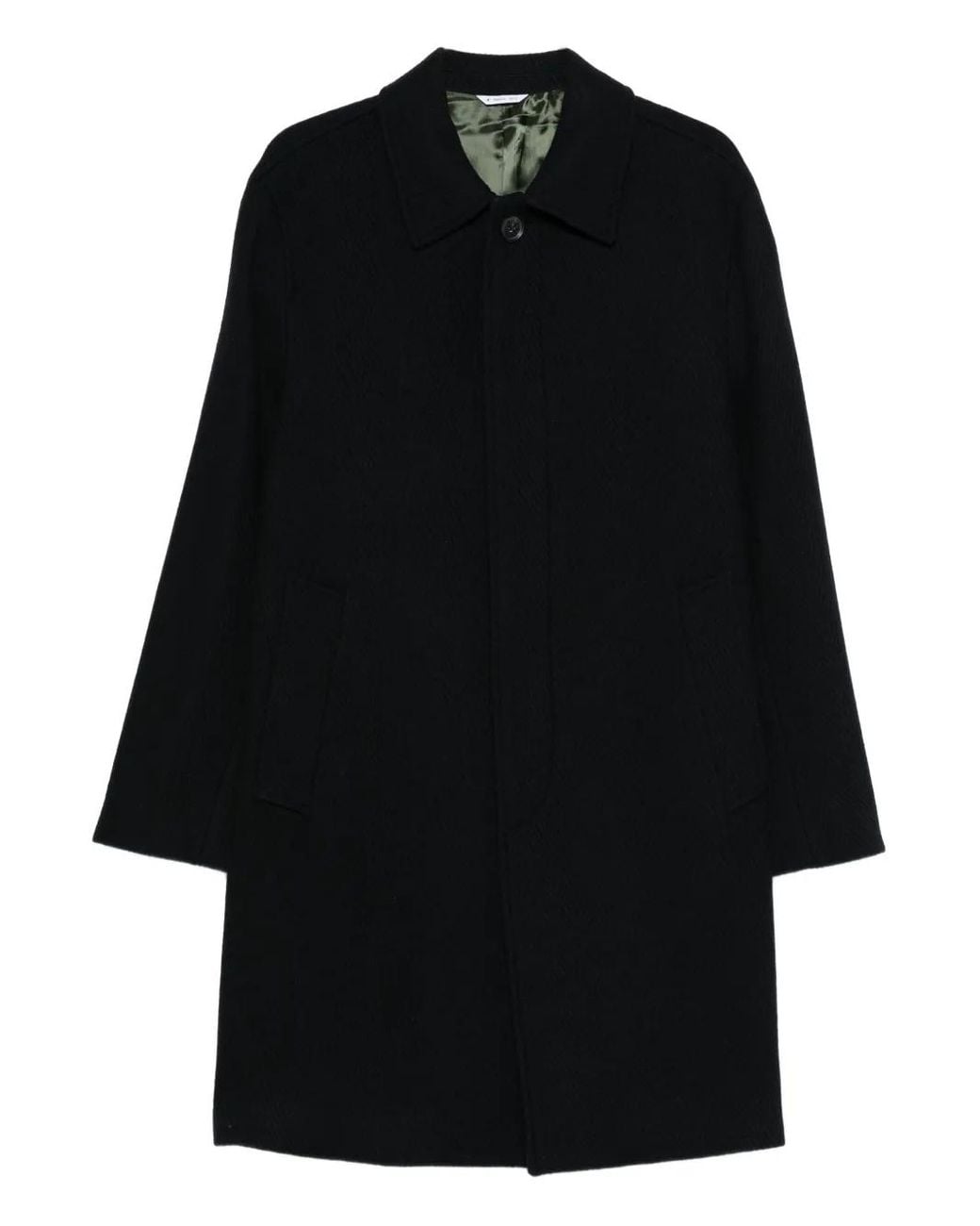 Manuel Ritz Black Single-Breasted Coat for men