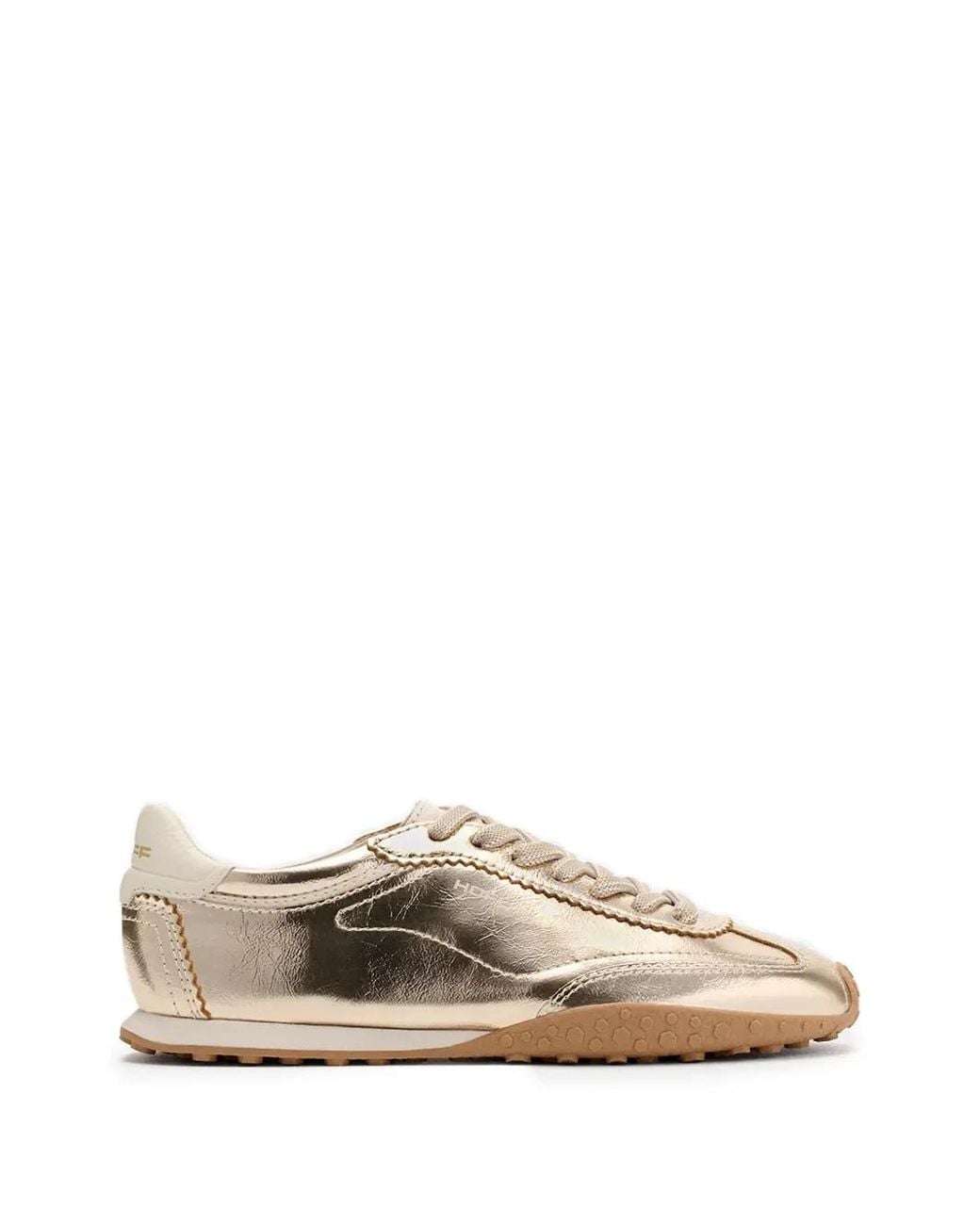 HOFF White Bridge Metallic Scalloped-Trim Sneakers
