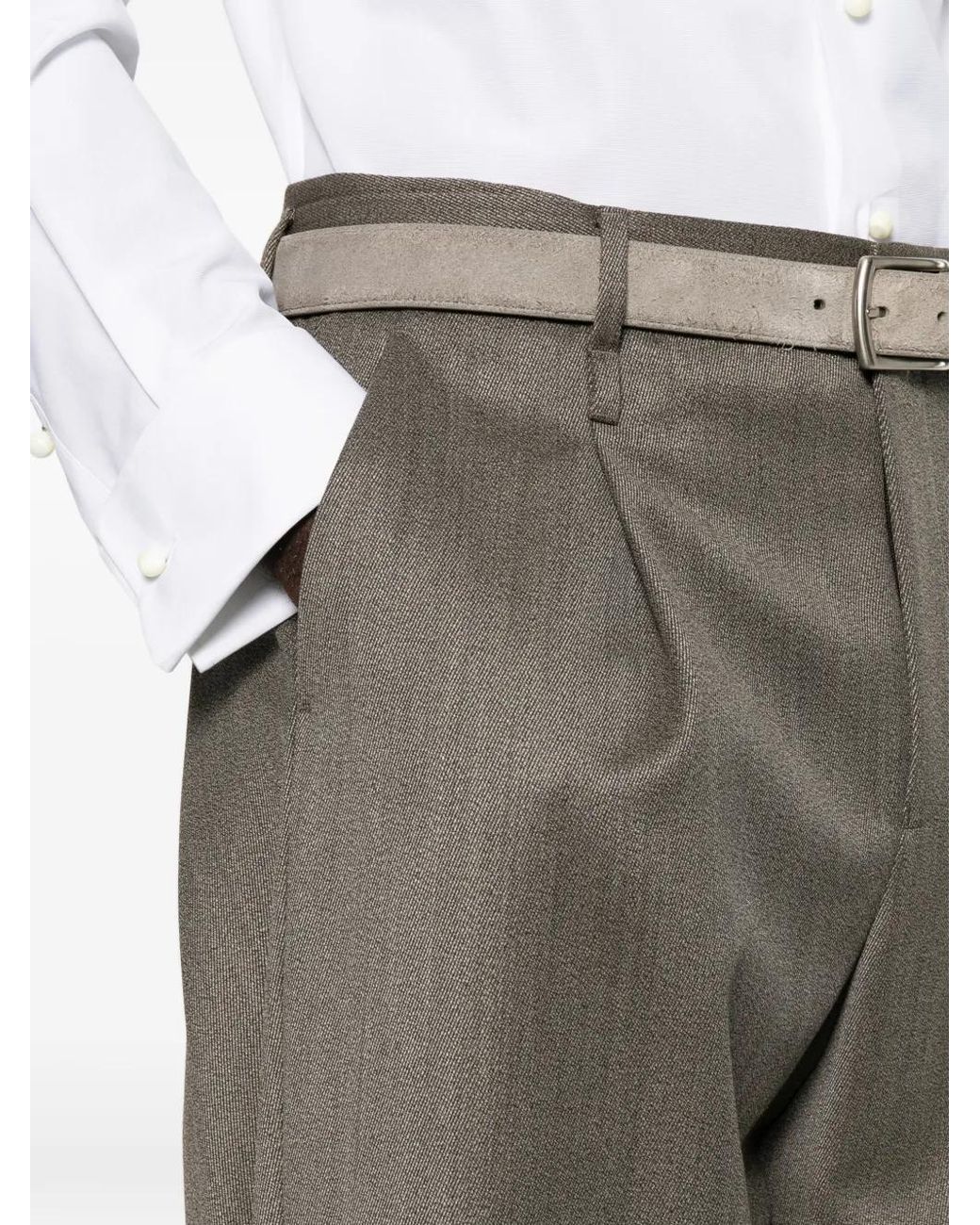 Emporio Armani Black Pleated Trousers for men