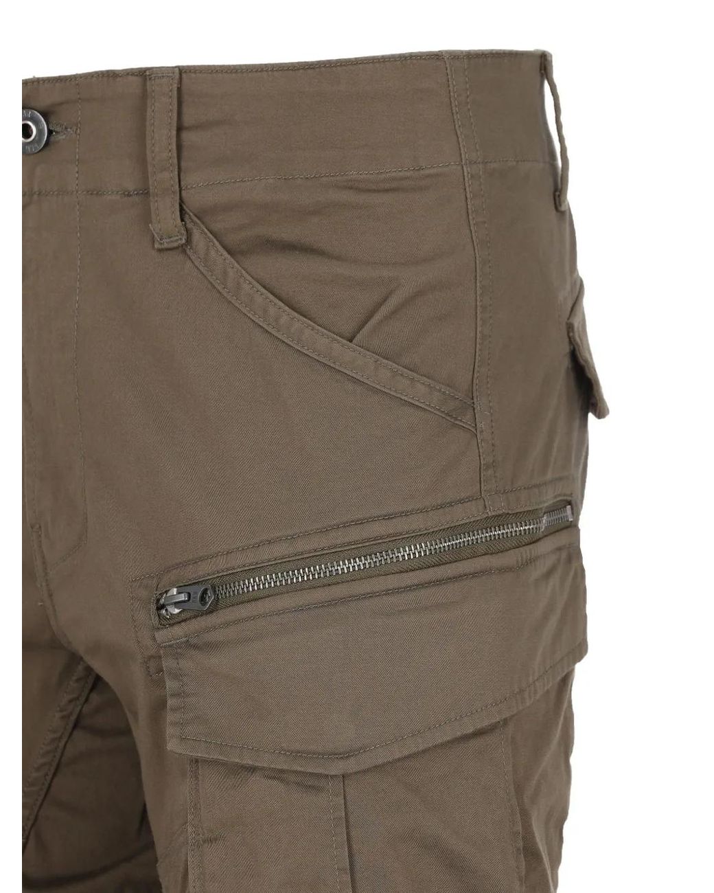 G-Star Gray Zip-Detail Cargo Trousers for men
