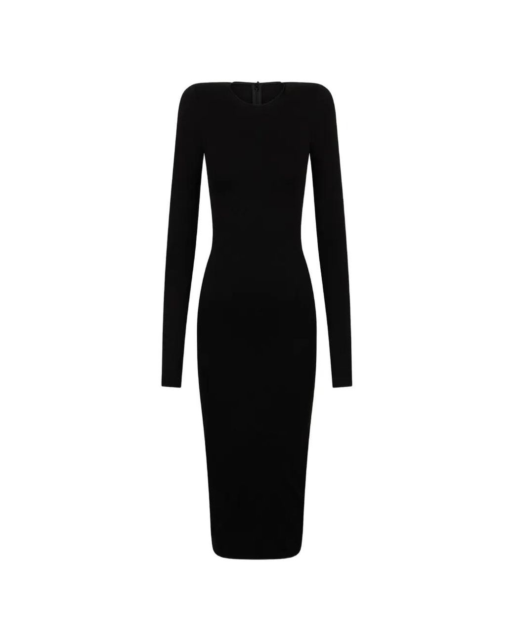 DSquared² Black Long-Sleeve Midi Dress