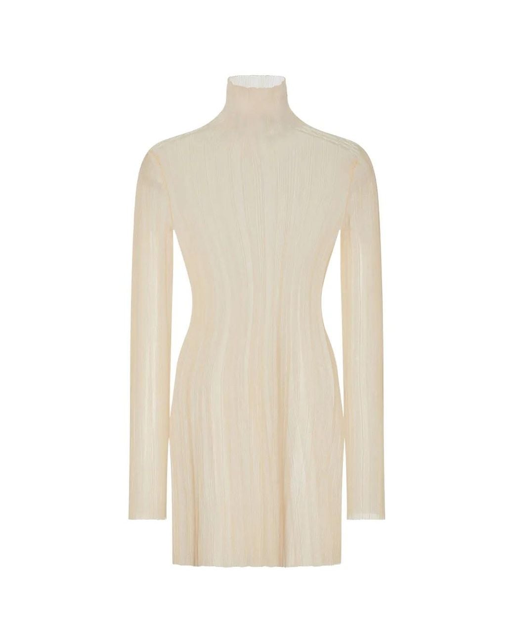 Rosetta Getty White Sheer Plissé Dress