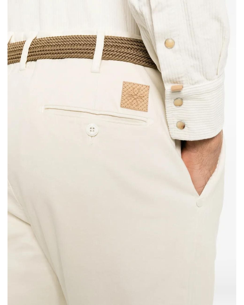Jacob Cohen White Henry Pleated Straight-Leg Trousers for men