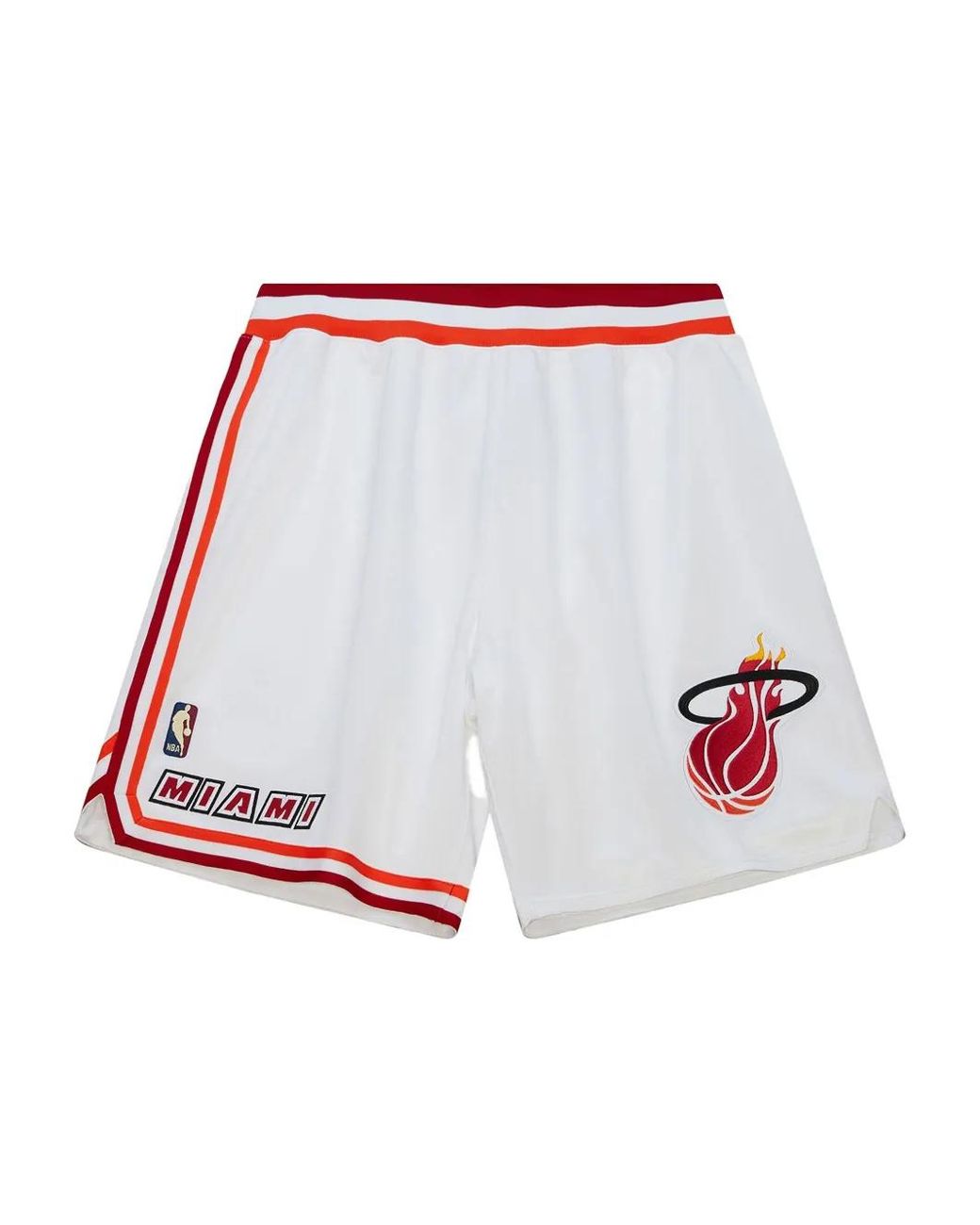 Mitchell & Ness White Miami Heat 1996-1997 Home Swingman Shorts for men