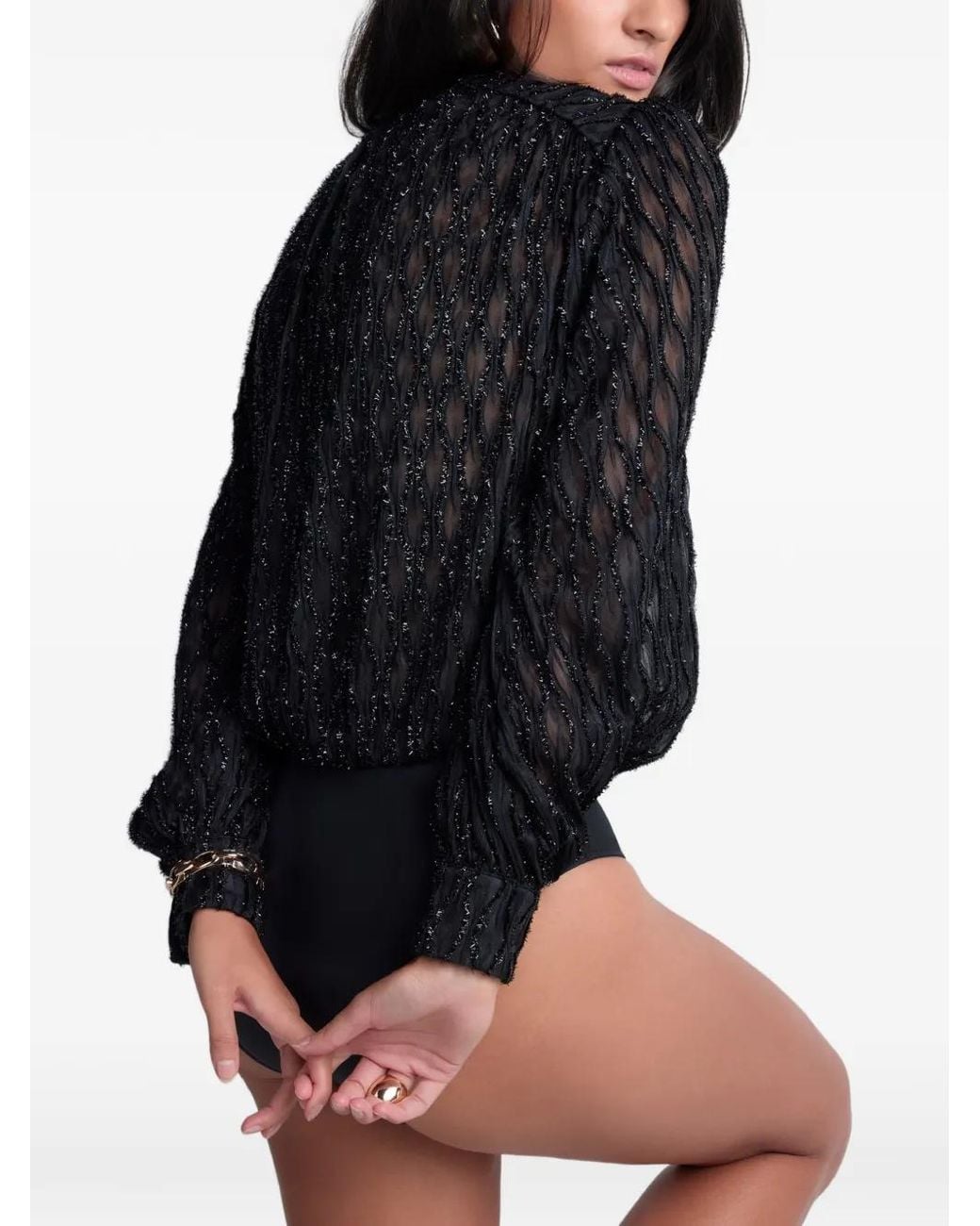 Aubade Black Sheer Long-Sleeve Bodysuit