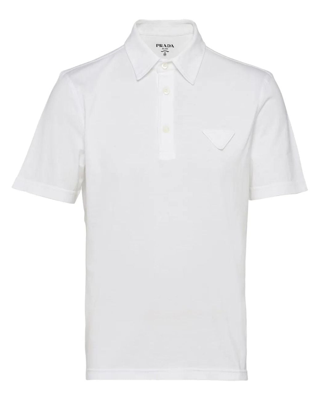 Prada Poloshirt Met Logopatch in het White voor heren