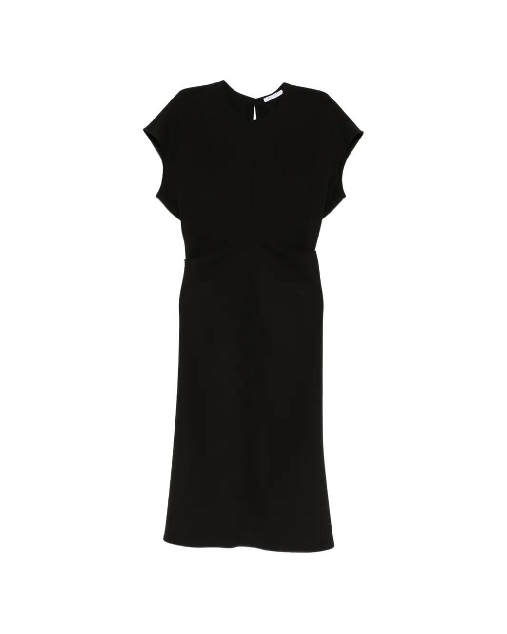Patrizia Pepe Black Robe Mi-Longue À Design Sans Manches