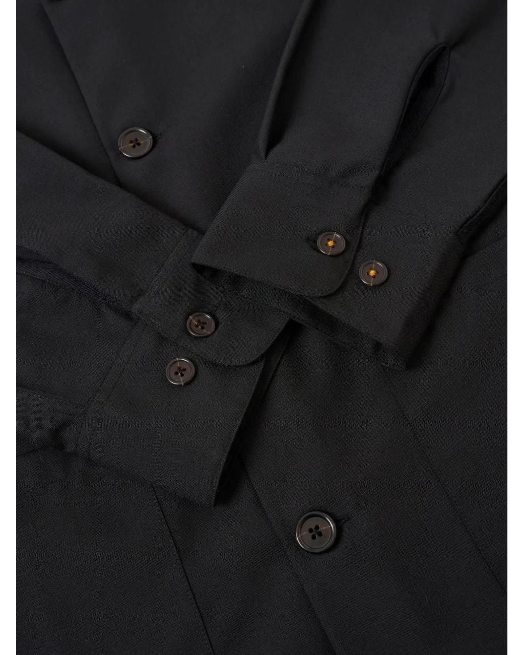 Universal Works Black Patch-Pocket Overshirt for men