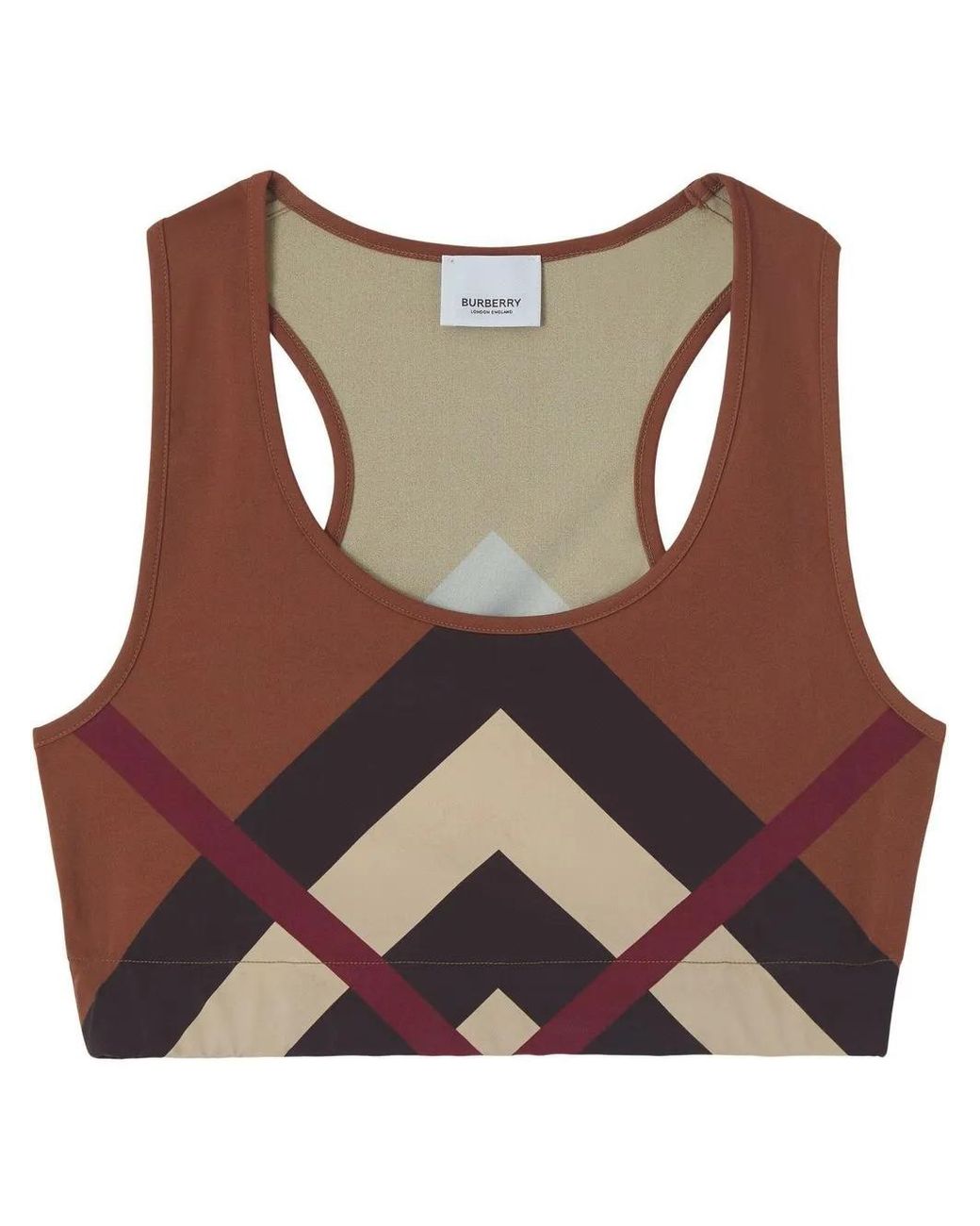 Burberry Brown Chevron Crop Top