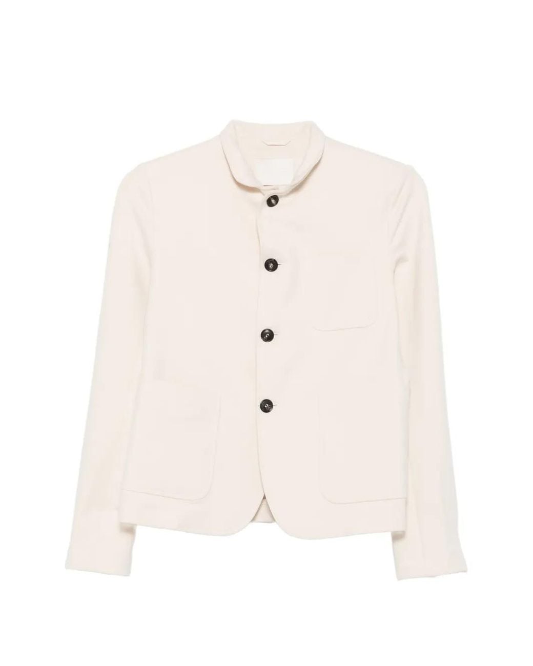 Circolo 1901 Natural Mandarin-Collar Patch-Pocket Jacket