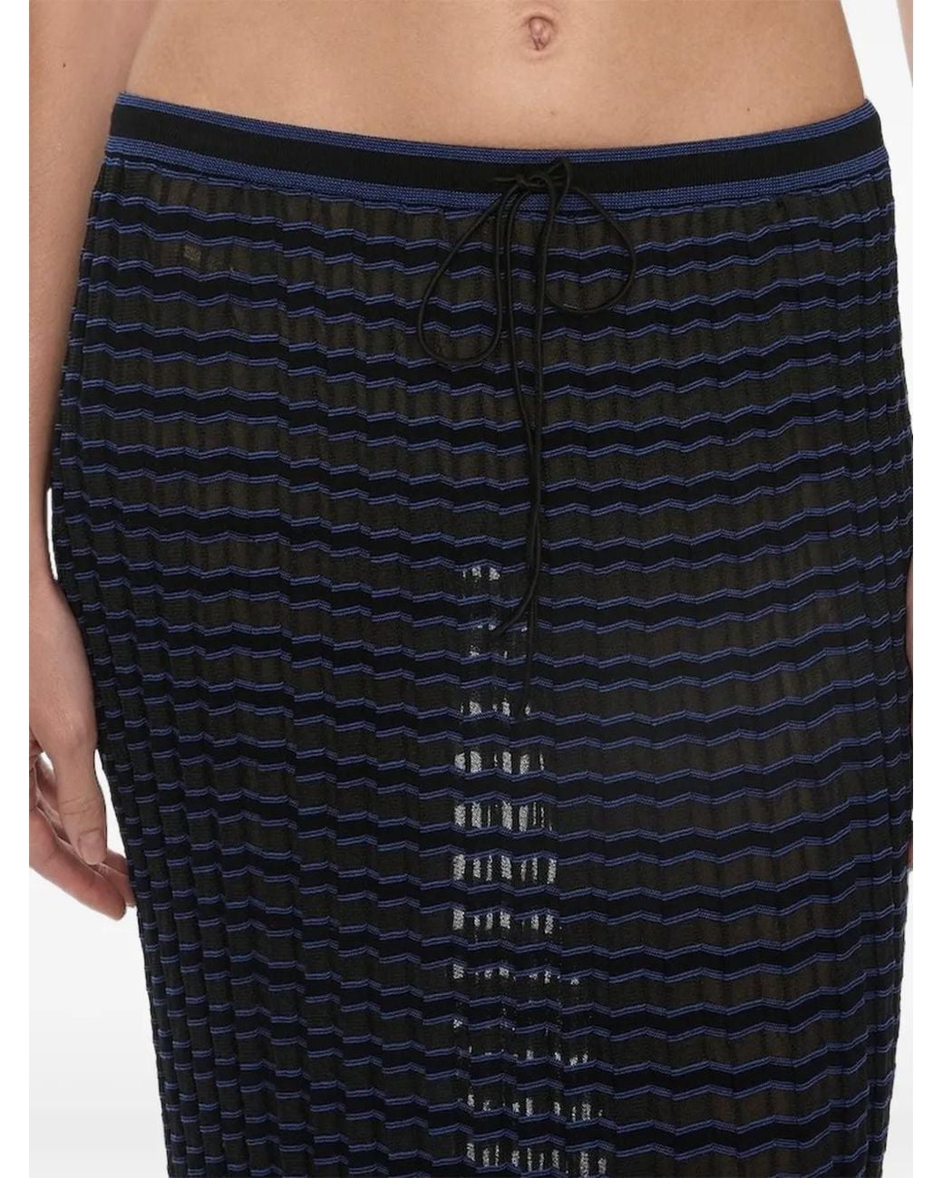 Christopher Esber Blue Verano Striped Maxi Skirt