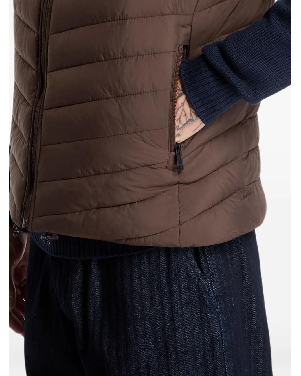 Napapijri Brown Lapaz Quilted Gilet for men