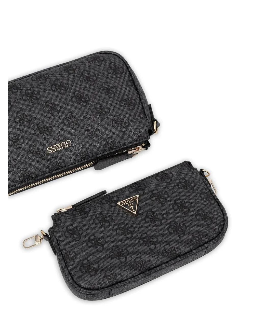 Guess Black Noelle Zip Monogram Cross Body Bag