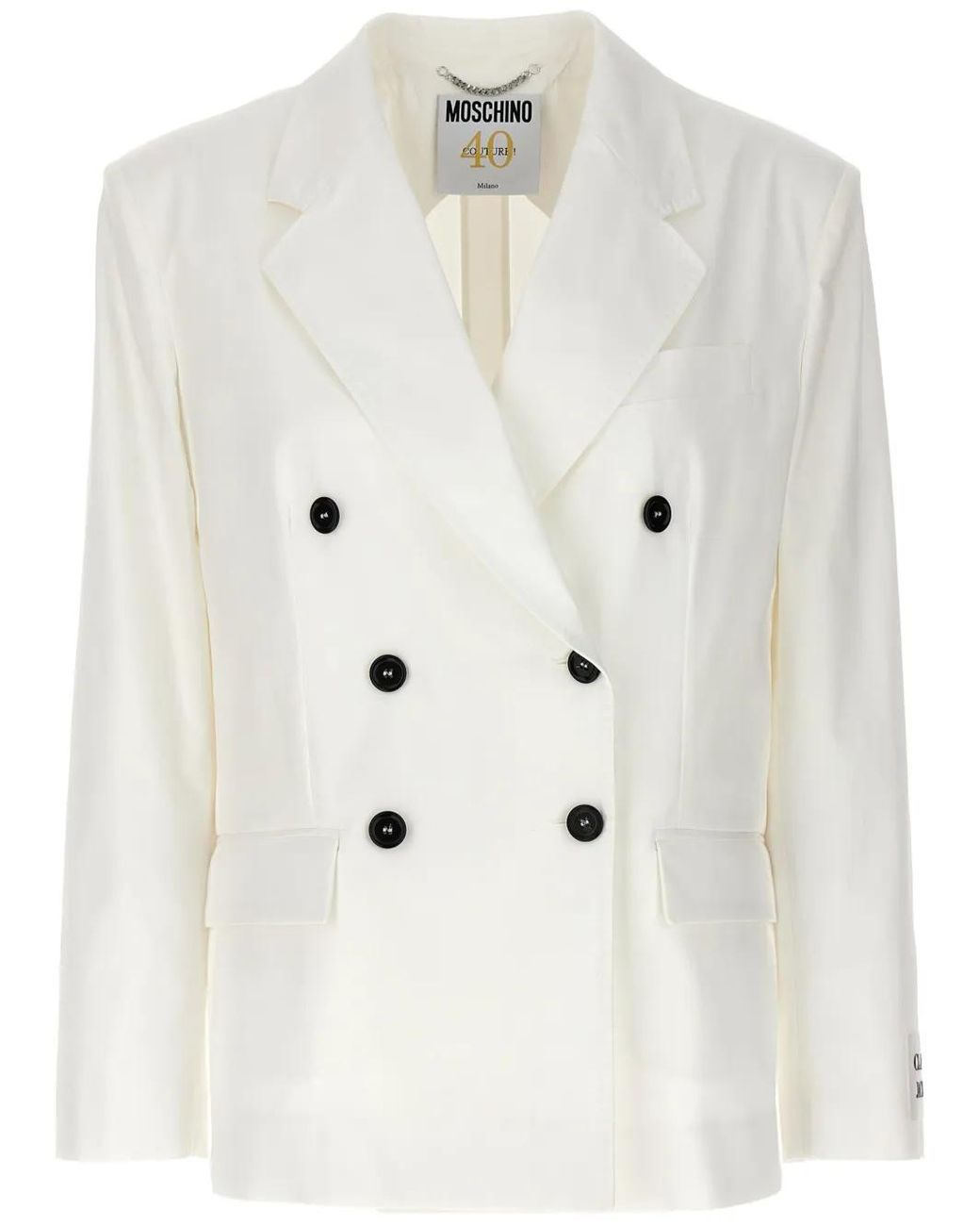 Moschino Blazer Met Dubbele Rij Knopen in het Natural