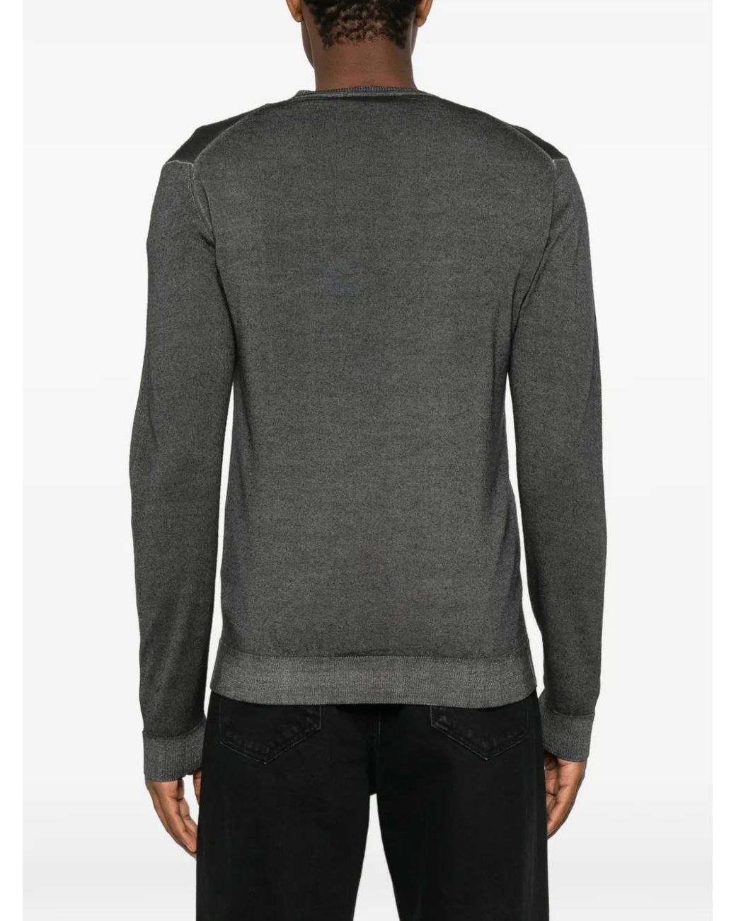Daniele Fiesoli Gray V-Neck Long-Sleeve Knit for men