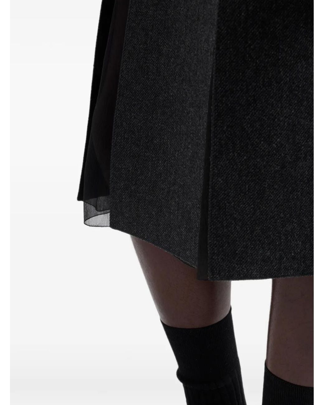 Prada Wollen Midi-Rok in het Black