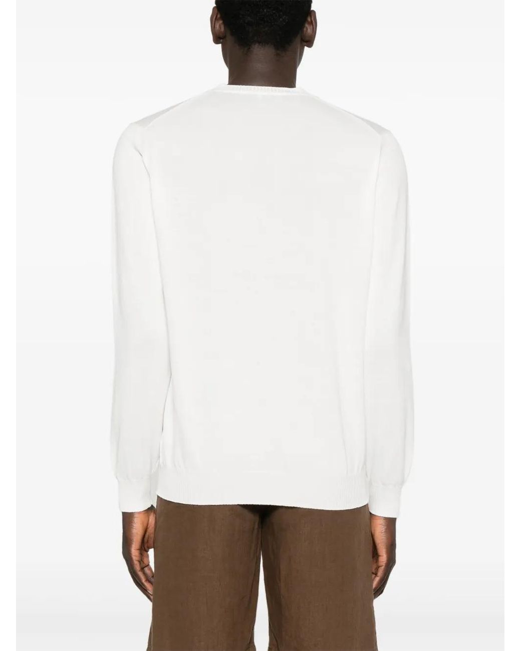 Fedeli White Argentina Sweater for men