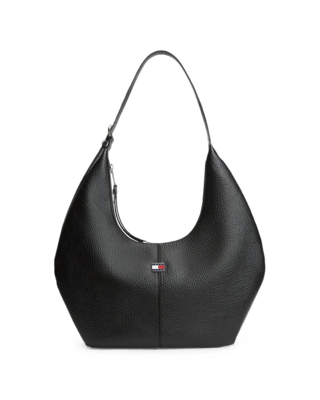 Tommy Hilfiger Black Logo-Plaque Shoulder Bag