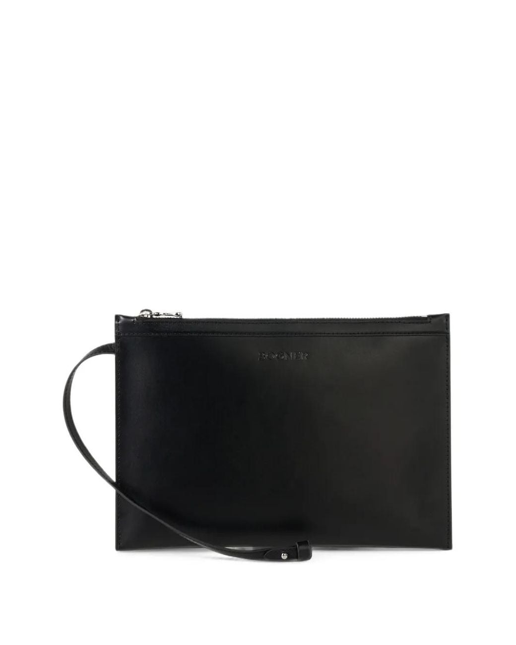 Bogner Black Agno Rory Striped Straw Tote Bag