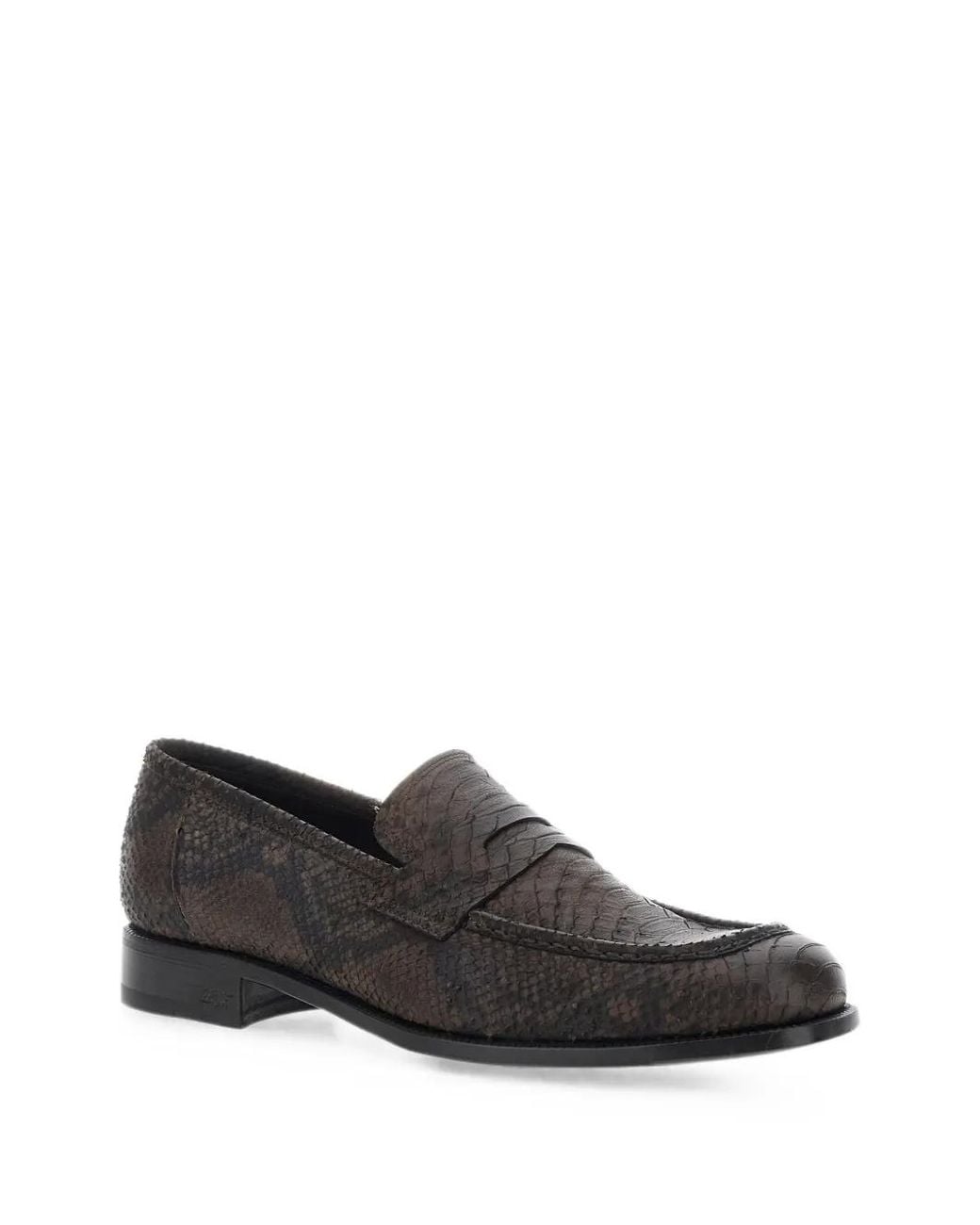 Lidfort Black Snakeskin-Effect Loafers for men
