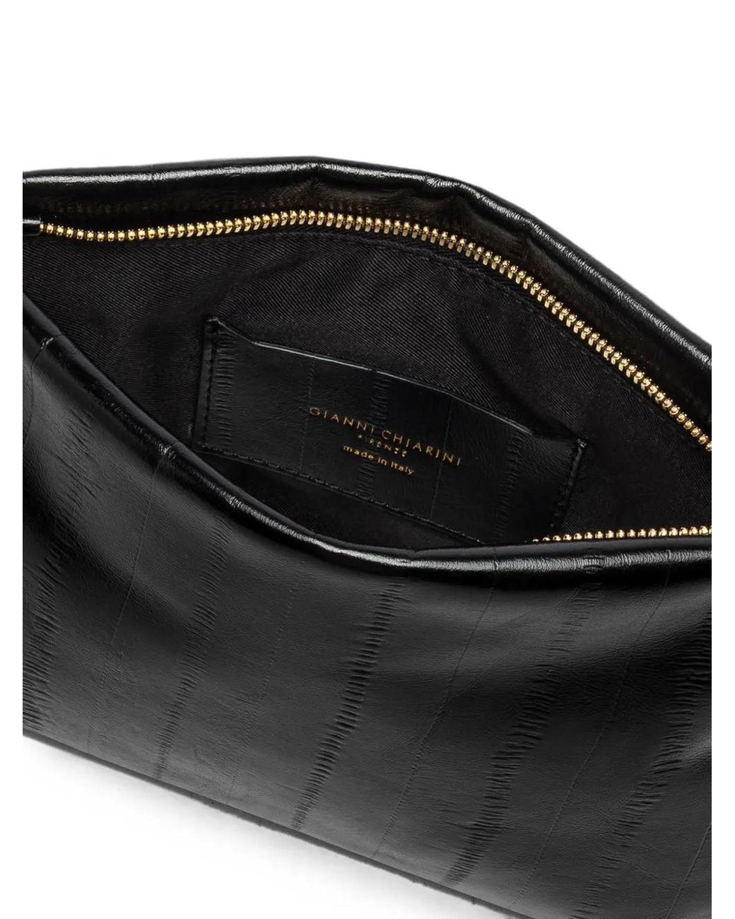 Gianni Chiarini Black Fanny Medium Eel-Effect Knotted-Handle Tote Bag